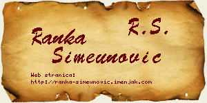 Ranka Simeunović vizit kartica
